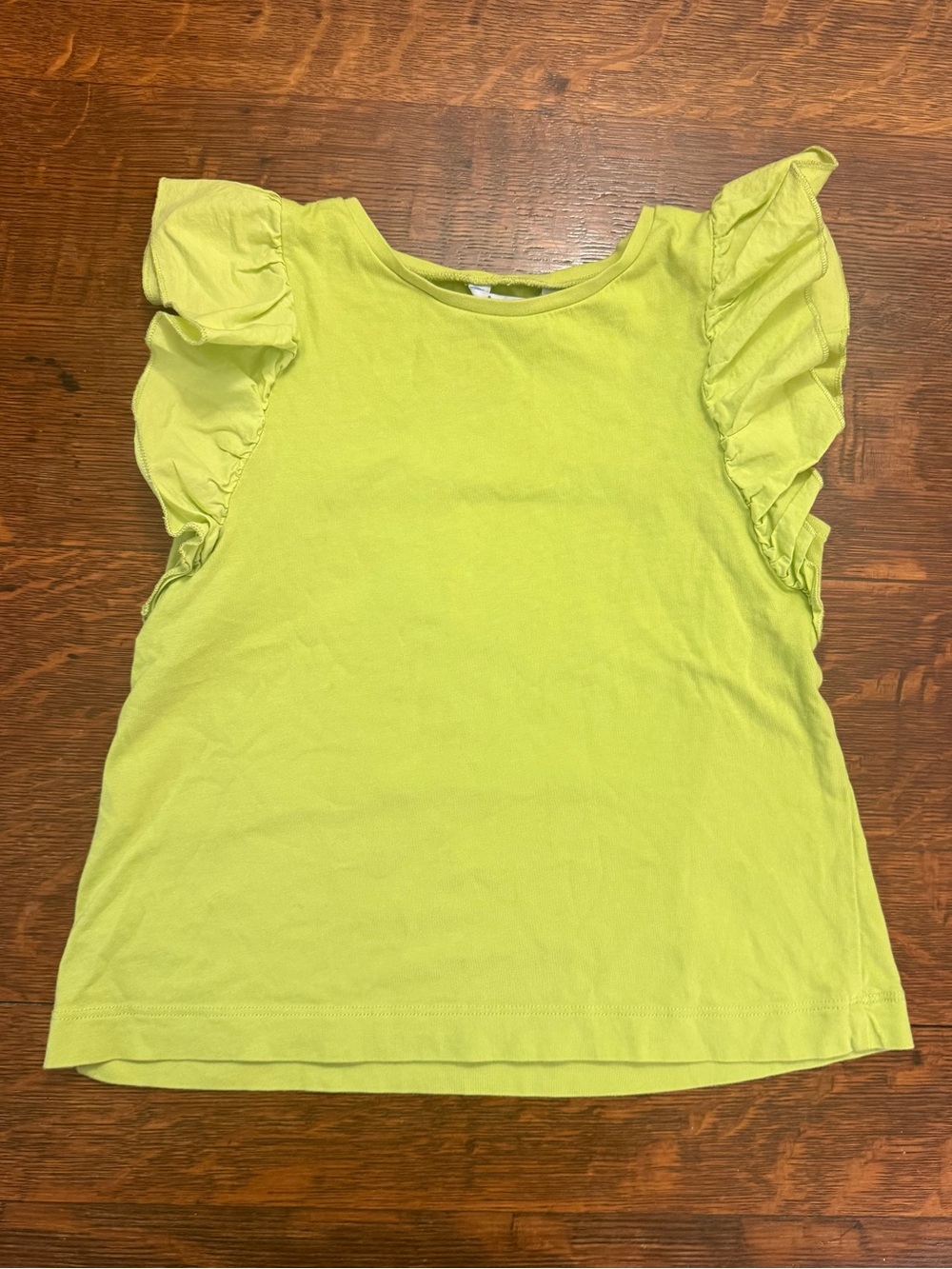 Girls Mayoral Vibrant Lime Ruffle Sleeve Blouse Like New